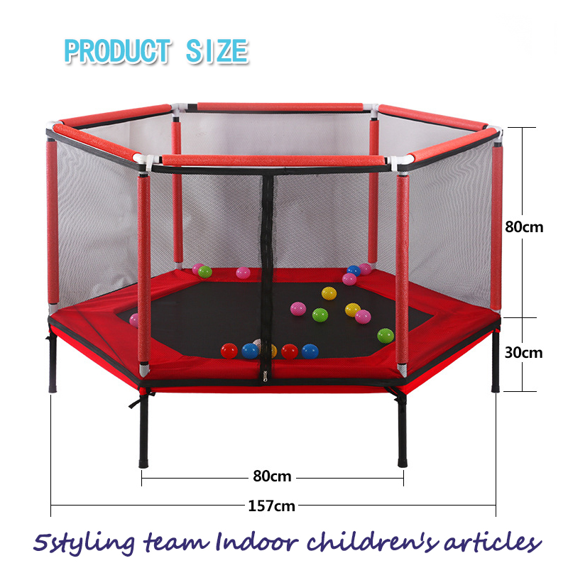 Trampoliini lastenkoti trampoliini vanhempi lapsi interaktiiviset pelit kunto trampoliini turvaverkon vauvanhoito-aidalla